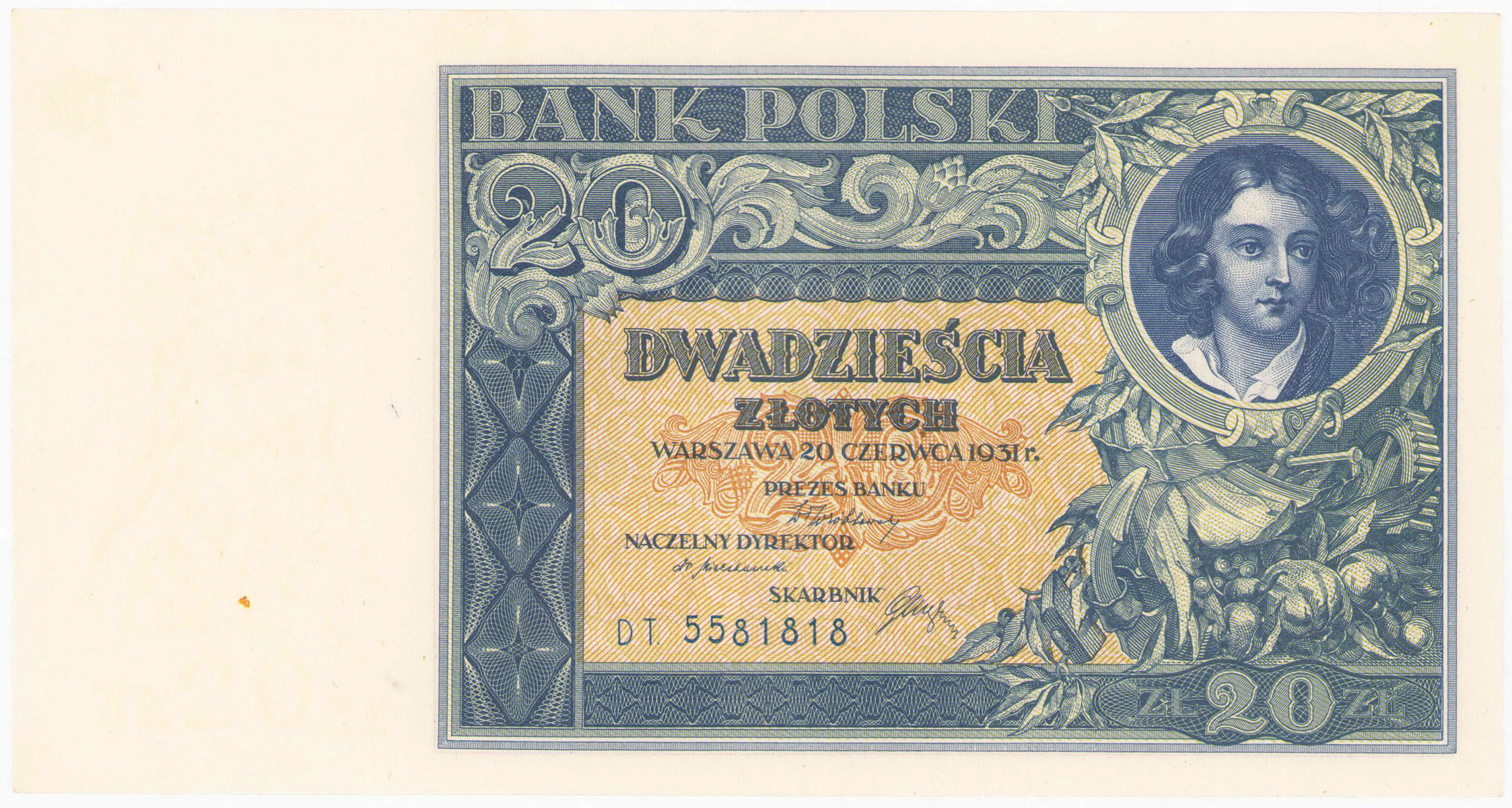 20 złotych 1931 seria DT - PIĘKNE